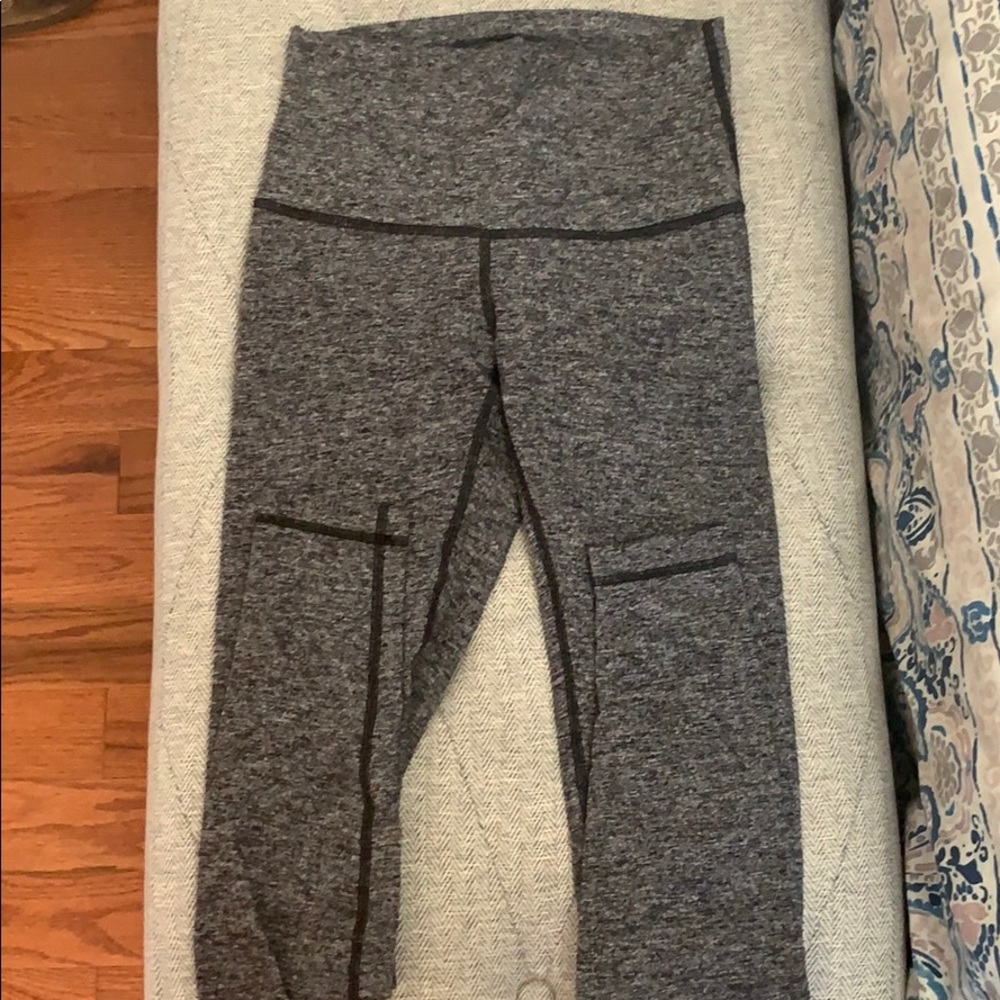 Lululemon Heathered Black Leggings (Wunder Under)